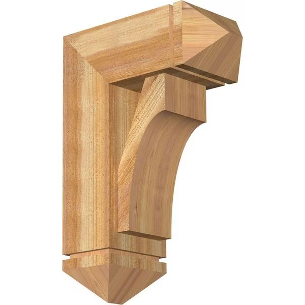 Westlake Arts and Crafts Rough Sawn Bracket w/ Offset Brace, Western Red Cedar, 8